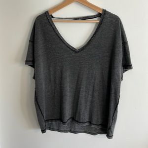 Free people we the free low back oversized grey short sleeved shirt size M